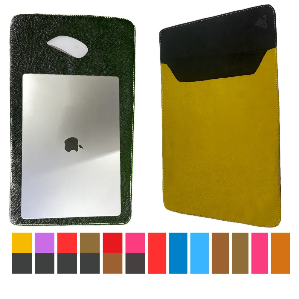 2 in 1 Leather Laptop, ipad Sleeve & Desk Mat