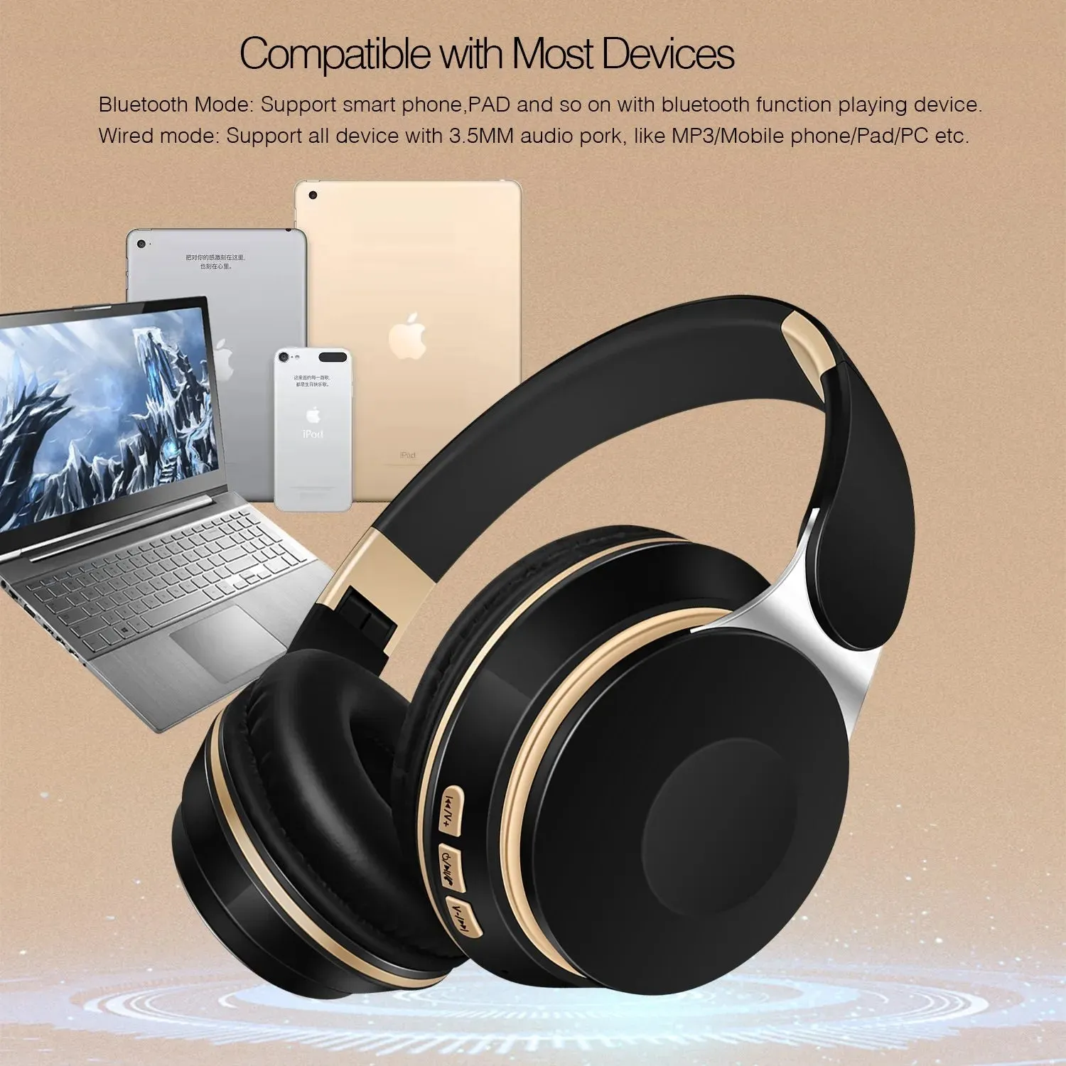 2024 New Wireless Bluetooth Headphone Stereo Headband Headset