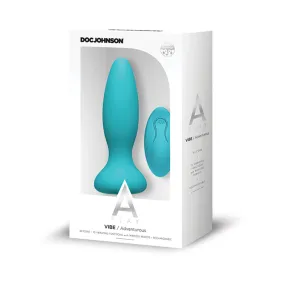 A Play Rechargeable Silicone Adventurous Anal Plug w/Remote - Teal