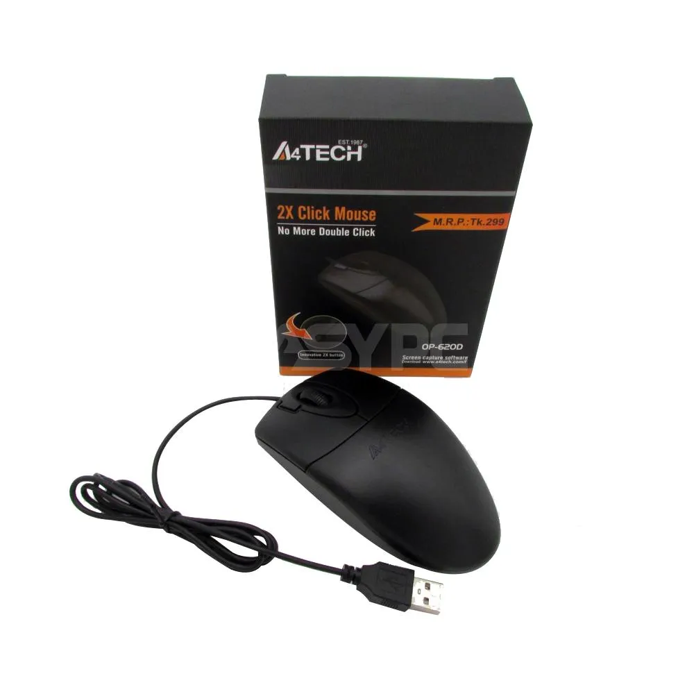 A4Tech OP-620D 2x Click Usb Mouse Black