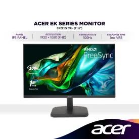 ACER EK221Q E3bi 21.5" Full HD 100Hz Monitor | IPS Panel | AMD FreeSync | 1920x1080 (FHD)