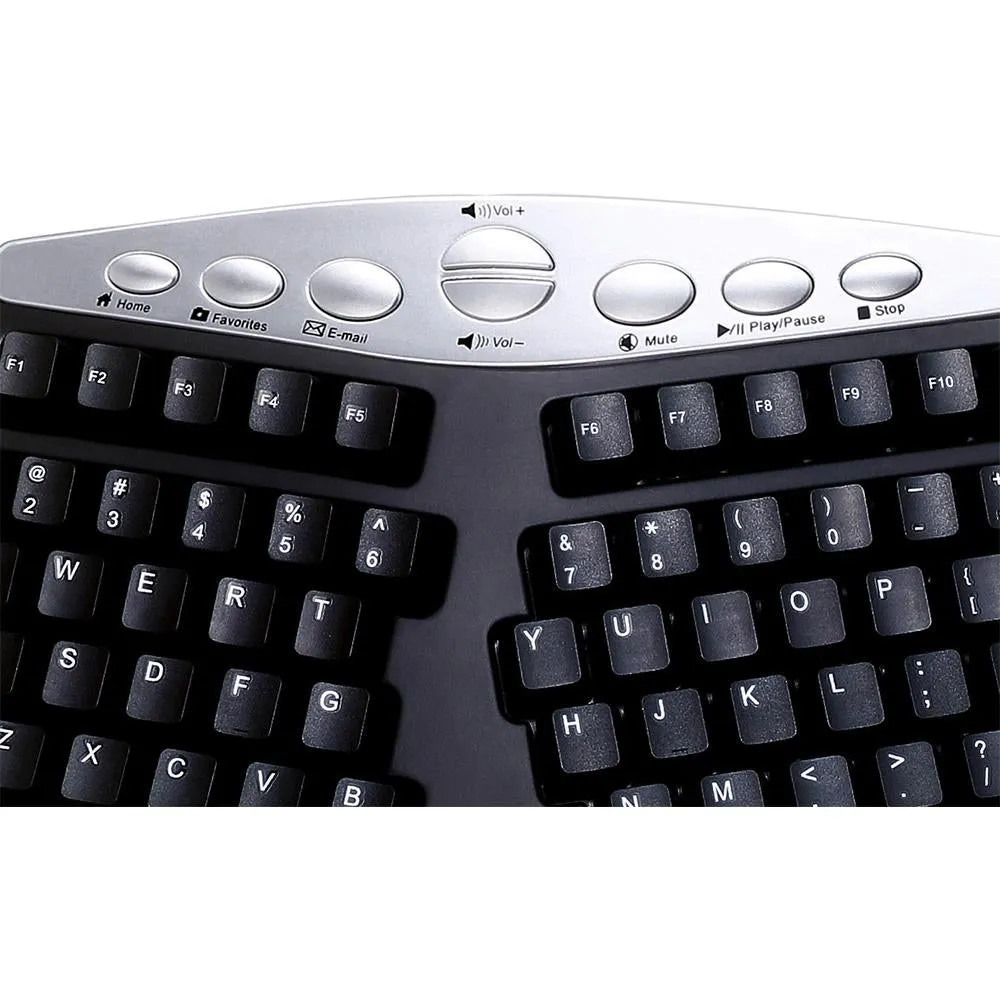 Adesso Tru-Form Media 208 Media Contoured Ergonomic Keyboard PCK-208B