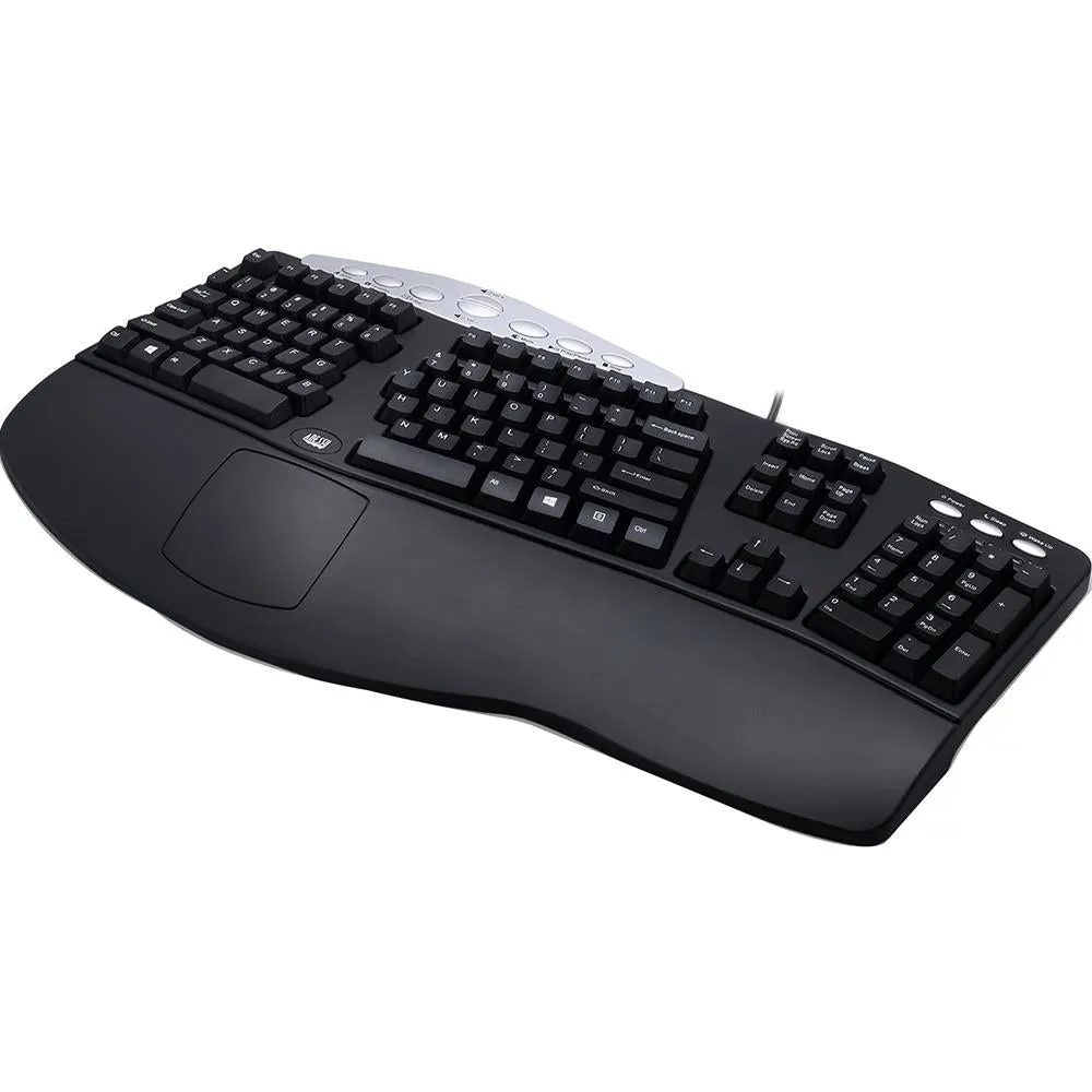 Adesso Tru-Form Media 208 Media Contoured Ergonomic Keyboard PCK-208B