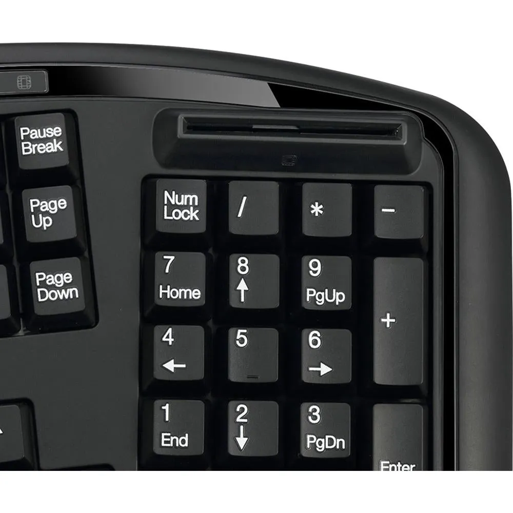 Adesso TruForm 150SB-TAA Desktop Ergonomic Smart Card Reader Keyboard (TAA Compliant)