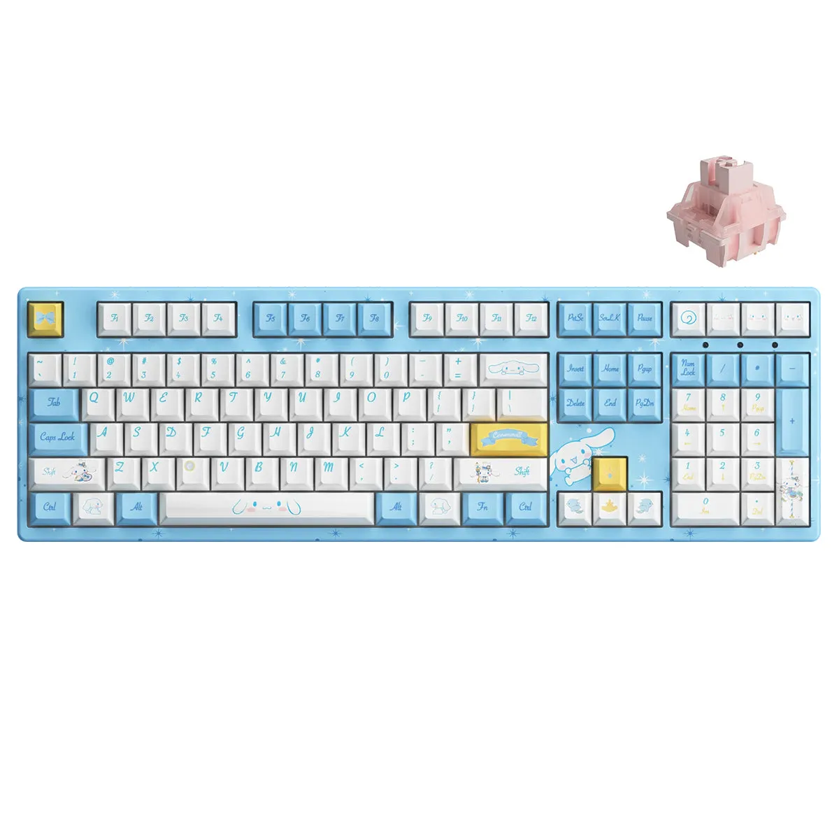 Akko Cinnamoroll 3108V2 Wired Mechanical Keyboard Tray Mount (Akko CS Sakura Switch)