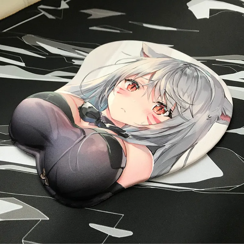 Anime 3D Boobs mousepad with Wrist Rest | Anime Sexy Mouse pad for PC gamer