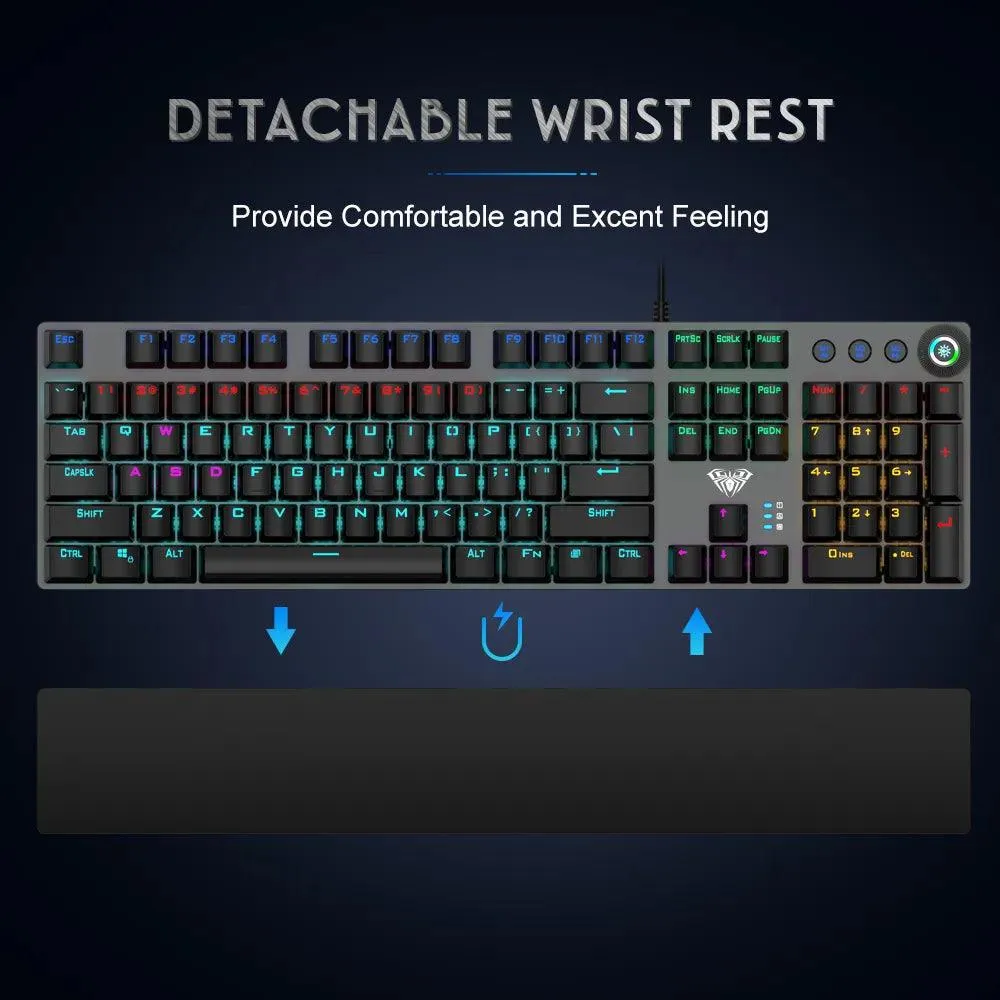 Aula F2088 Blue Switch Wired Gaming Keyboard English & Arabic