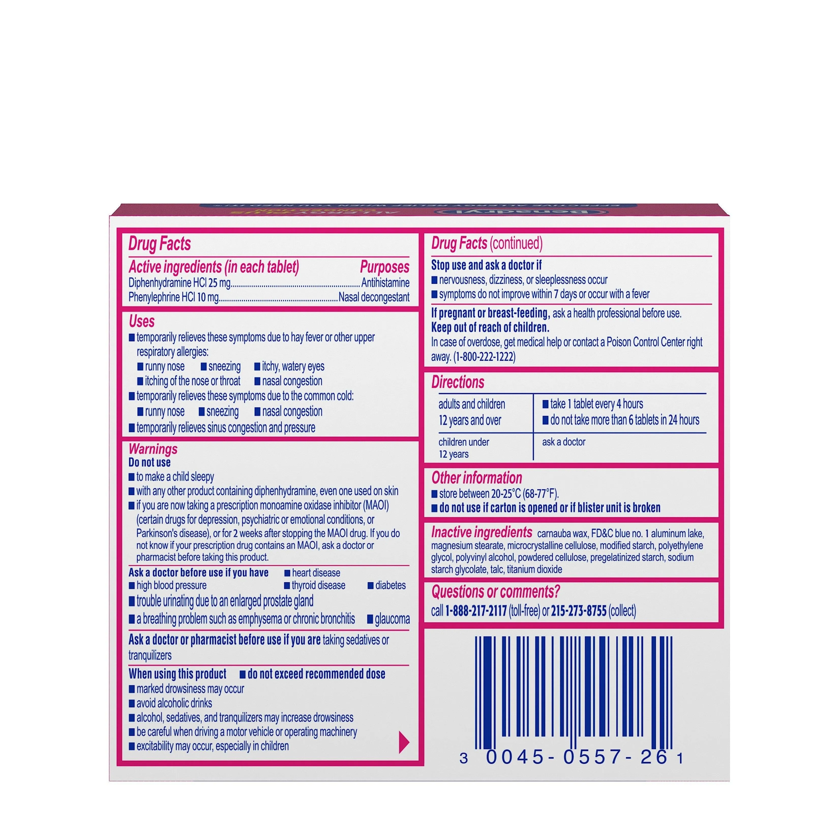 Benadryl Allergy Plus Congestion Ultra Tablets 24 Count