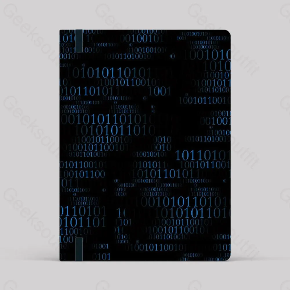 Binary Computer 1s and 0s Black Notebook