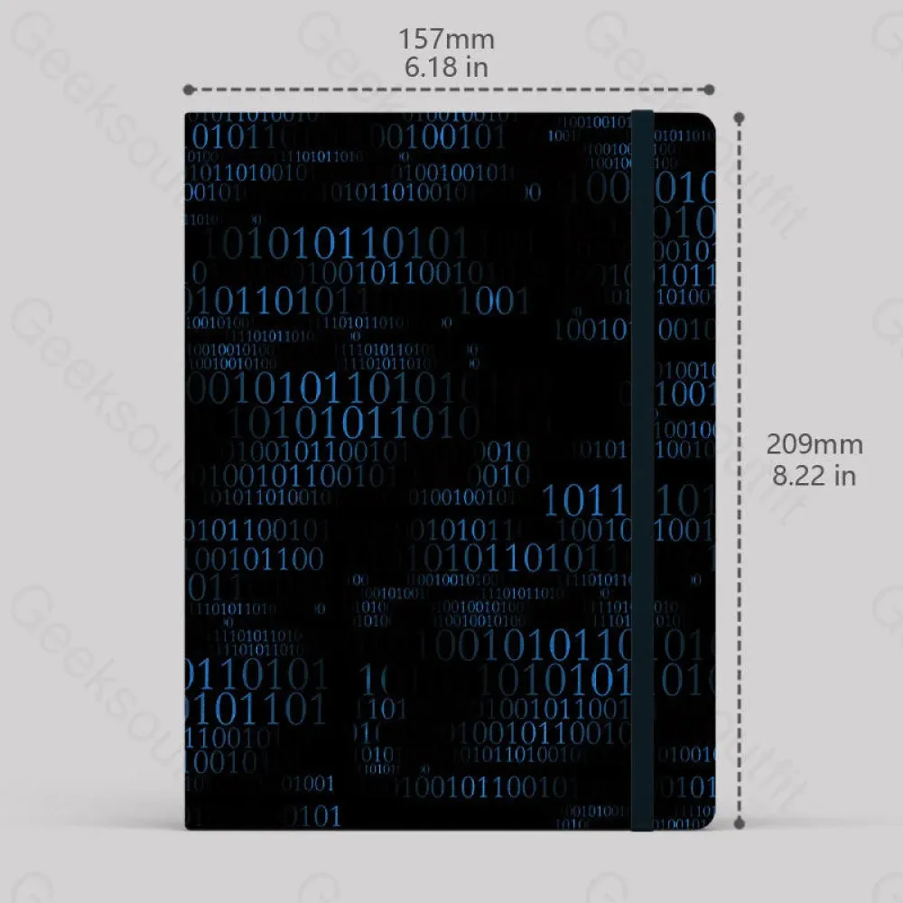 Binary Computer 1s and 0s Black Notebook