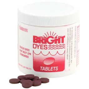 Bright Dyes FWT Red Fluorescent Dye Tablets, 200 Tablet Bottle