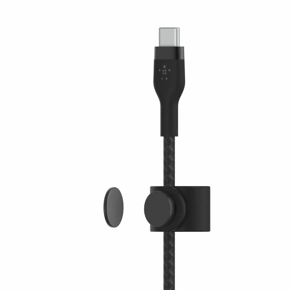 Cable BoostCharge Pro Flex USB-C a Lightning de silicona y trenzado de Belkin 2 metros negro