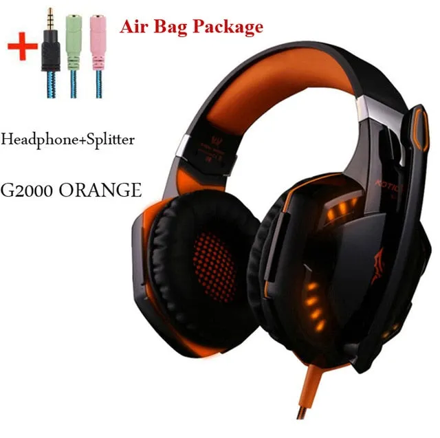 G2000 G9000 Gaming Headsets Big Headphones with Light Mic Stereo Earphones Deep Bass for PC Computer Gamer Laptop PS4 New X-BOX