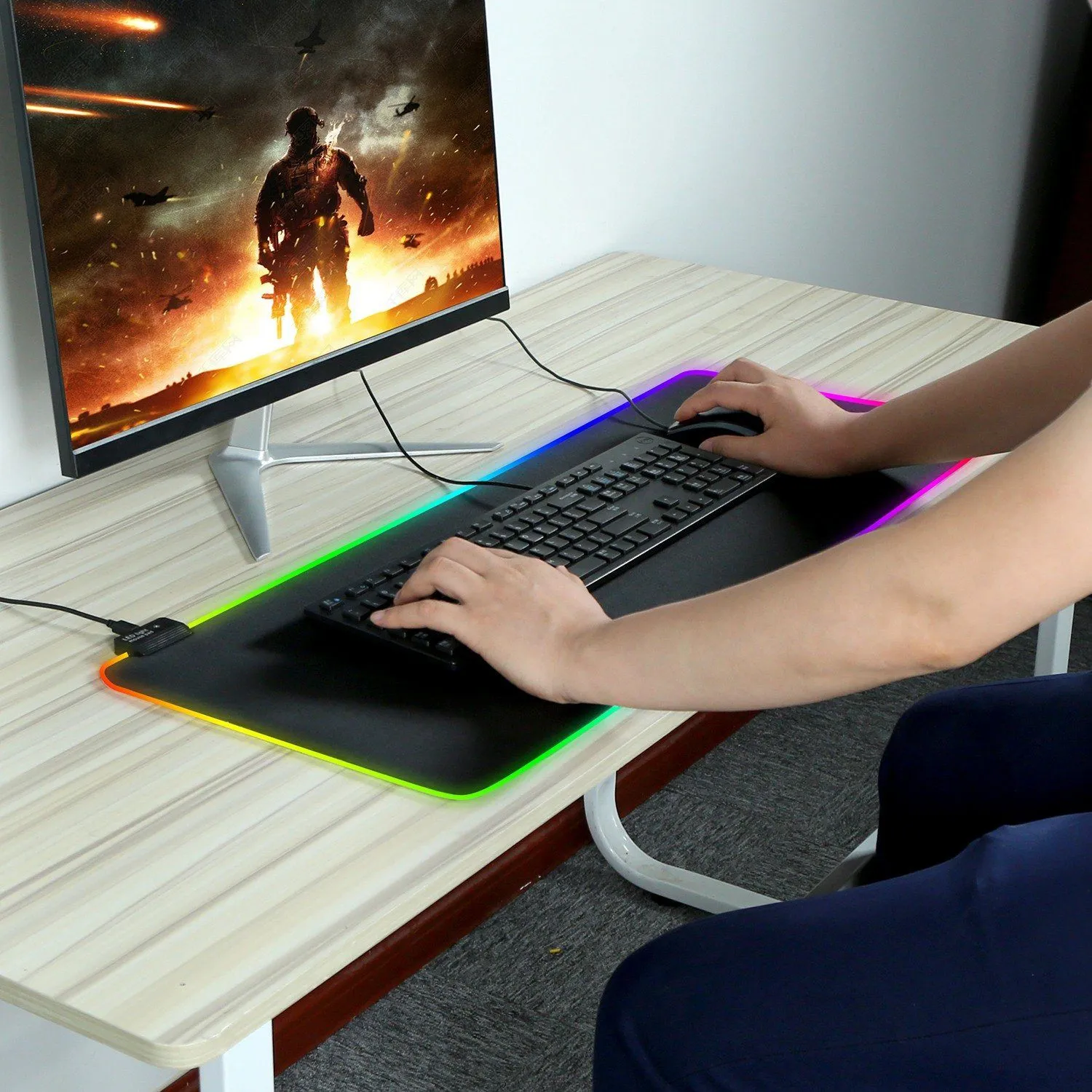 Large LED RGB Computer Keyboard Mouse Mat