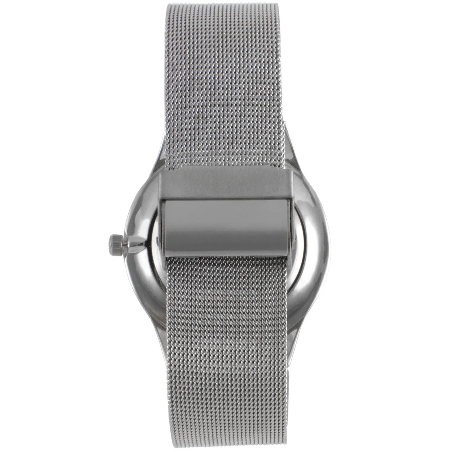 Men's 40mm Silver Dial Slim Case Stainless Steel Mesh Watch