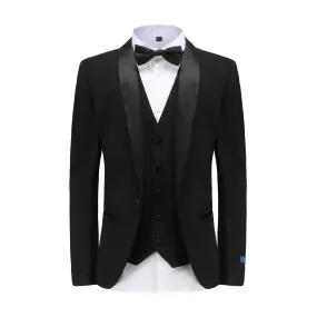 Men's Premium 3 Pc Shawl Lapel Slim Fit Tuxedo Set