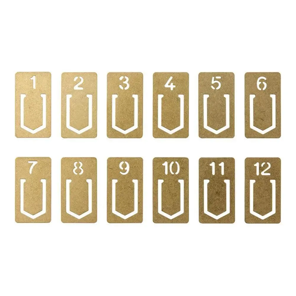 Traveler's Company Brass Numbered Clips (12 kpl)